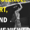 Portion of cover of "Gender Violence, Art, and the Viewer: an Intervention" featuring black and white photograph of person carrying a matteress